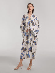 Printed Floral Pleated Maxi Dress – Nap Loungewear Dresses