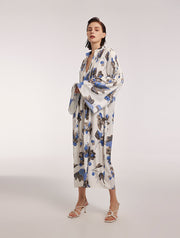 Printed Floral Pleated Maxi Dress