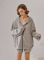 NAP Puff Sleeve Cotton Hoodie – Nap Loungewear Tops