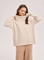 Ribbed Funnel Neck Sweater