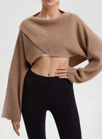 Ribbed Wrap Wool Sweater