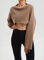 Ribbed Wrap Wool Sweater