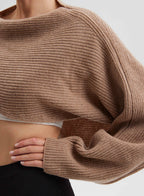 Ribbed Wrap Wool Sweater