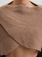 Ribbed Wrap Wool Sweater