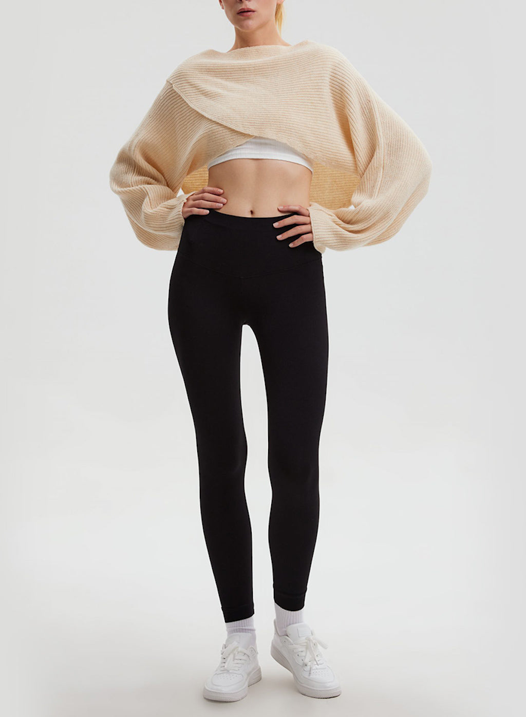 Ribbed Wrap Wool Sweater