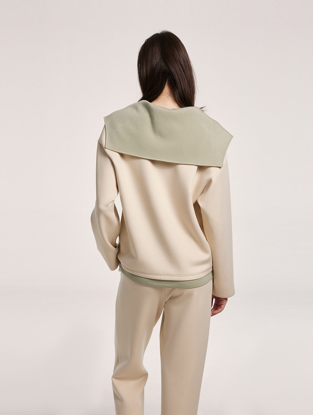 Sailor Collar Zipper-collar Sweatshirt