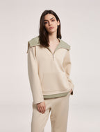 Sailor Collar Zipper-collar Sweatshirt