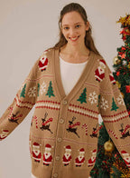Santa Claus Print Cardigan