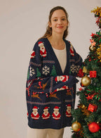 Santa Claus Print Cardigan