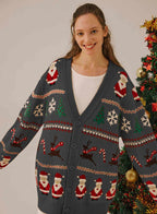 Santa Claus Print Cardigan