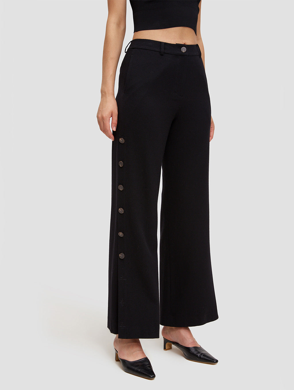 Side Buttoned Trousers-side-black