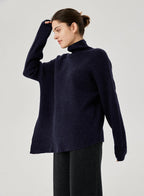 Slant Turtleneck Sweater