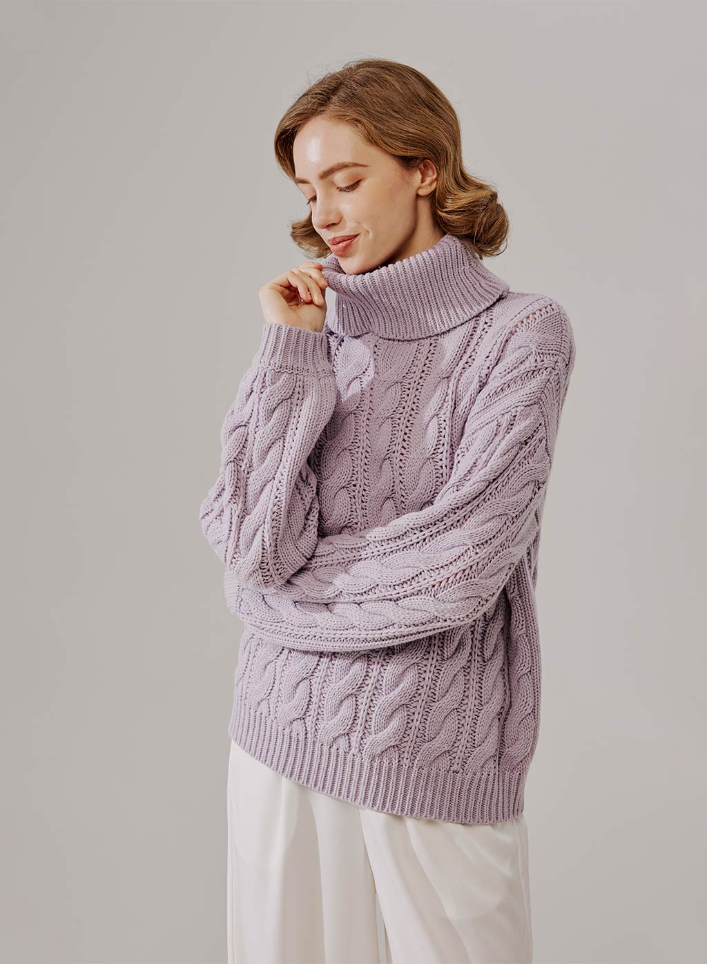 Slouchy Cable Knit Sweater