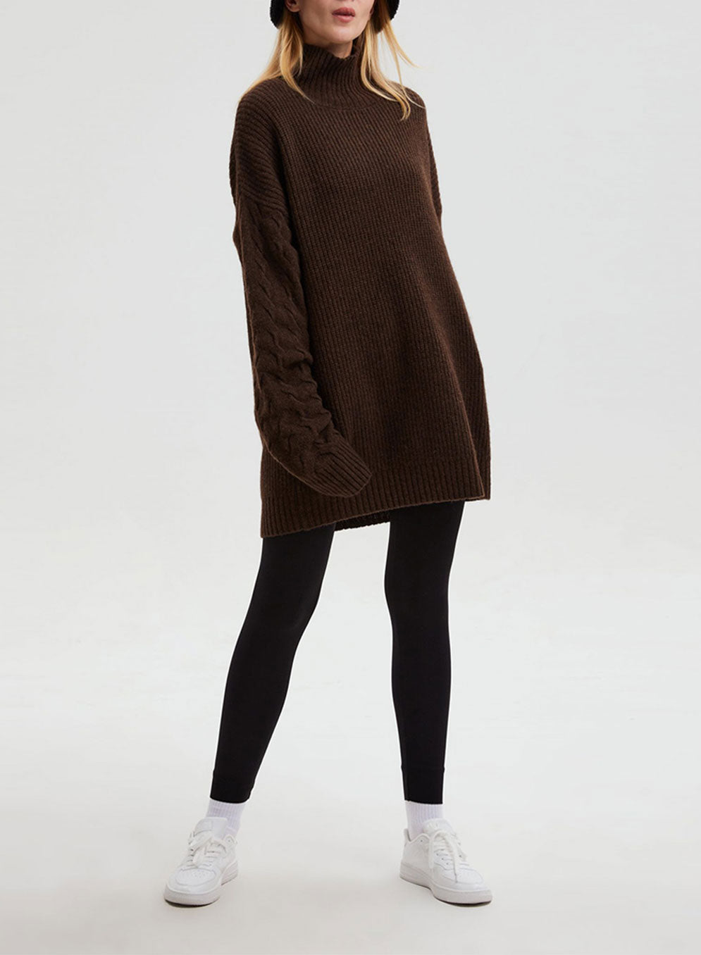 Slouchy High Collar Pure Yak Wool Sweater