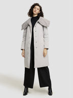 Statement Collar Cotton Padded Coat-positive-light gray
