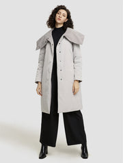 Statement Collar Cotton Padded Coat-positive-light gray