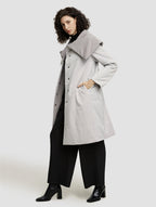 Statement Collar Cotton Padded Coat-side-light gray