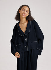 Statement Collar Cropped Pajama Top – Nap Loungewear Sleepwear & Loungewear
