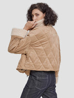 Straps-front Cotton Padded Jacket-back-light apricot