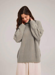 Swan Turtleneck Camel Hair Sweater