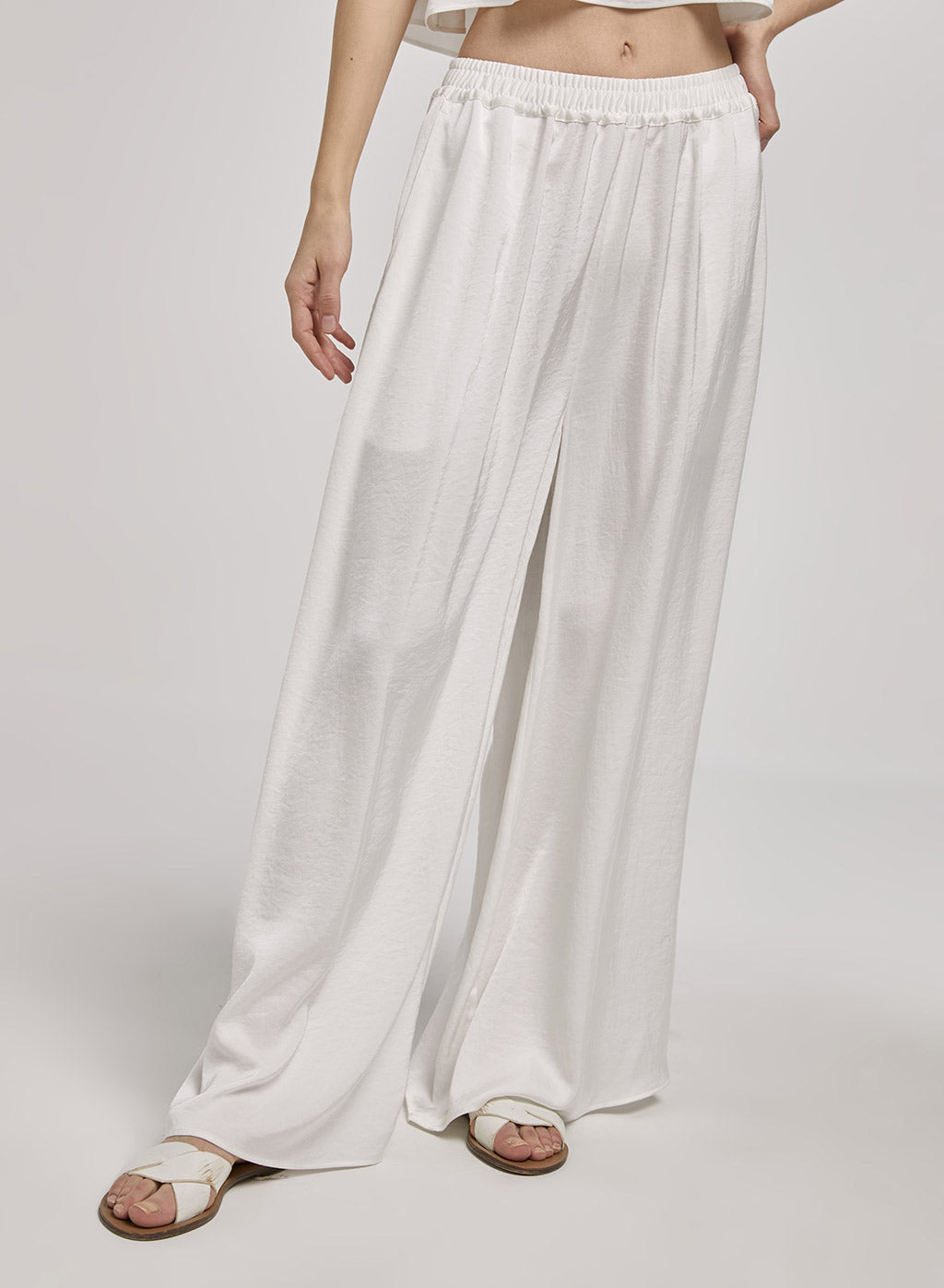 Elastic Waist Wide Leg Pants