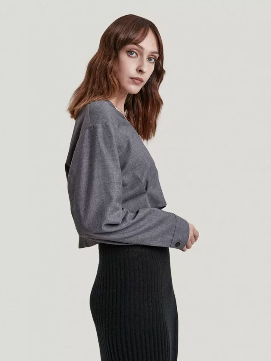 GH Cropped Wool-Blend Top