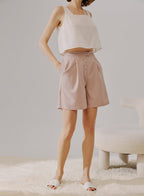High Waist Gathered Shorts