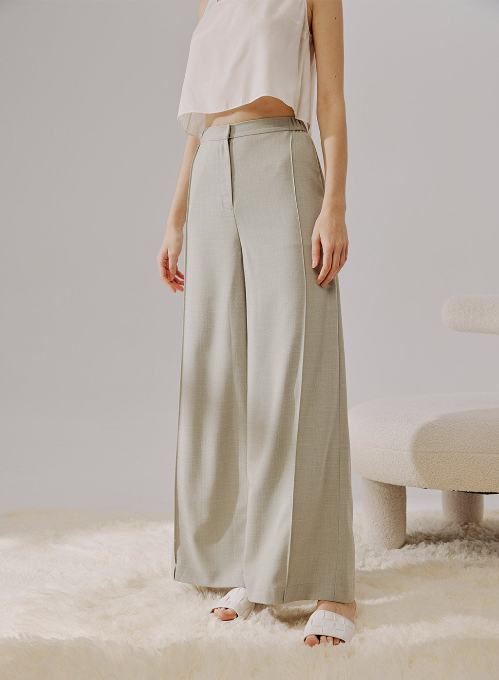 NAP Fold Pleated Wide-Leg Pants