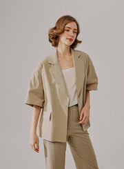 Boxy Short-Sleeve Jacket – Nap Loungewear Outerwear
