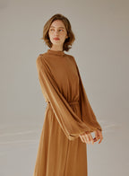 Modal Puff-Sleeve Maxi Dress