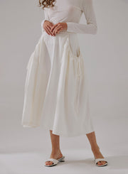 Drawstring Pleated Midi Skirt – Nap Loungewear Bottoms