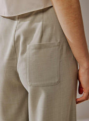 Fold Pleated Wide-Leg Pants