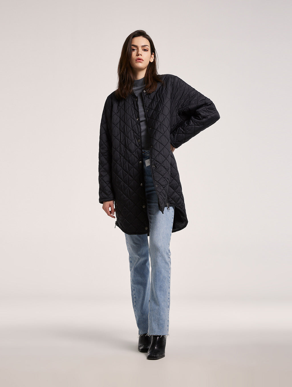 Warm Midi Buttoned Puffer Jacket
