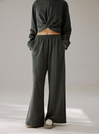 Wide-Leg Cotton Pants