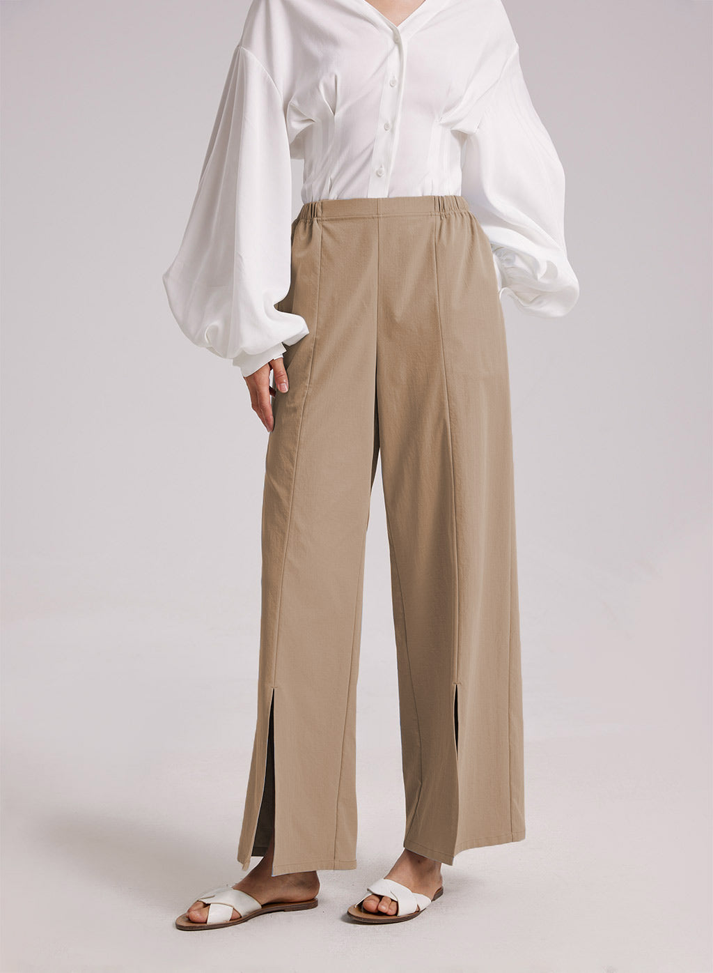 Wide Leg Split Pants