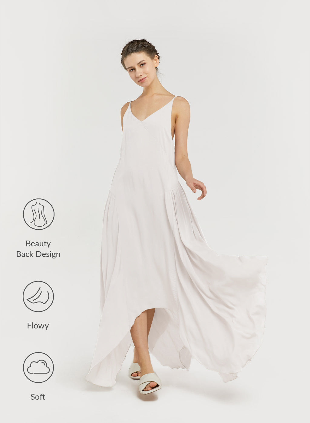 Asymmetric Backless Strap Dress