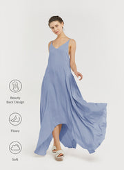 Asymmetric Backless Strap Dress