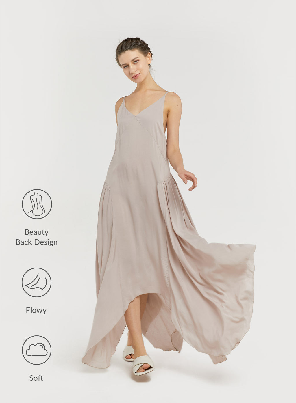 Asymmetric Backless Strap Dress