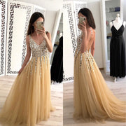 Hot Sale Front And Back V-neck Sequined Floor-length Dovetail Dress – Nap Loungewear Dresses