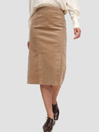 back buttoned skirt-positive-camel