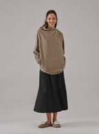 Button Front Slit Skirt