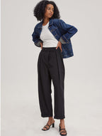 buttoned front denim jacket-whole