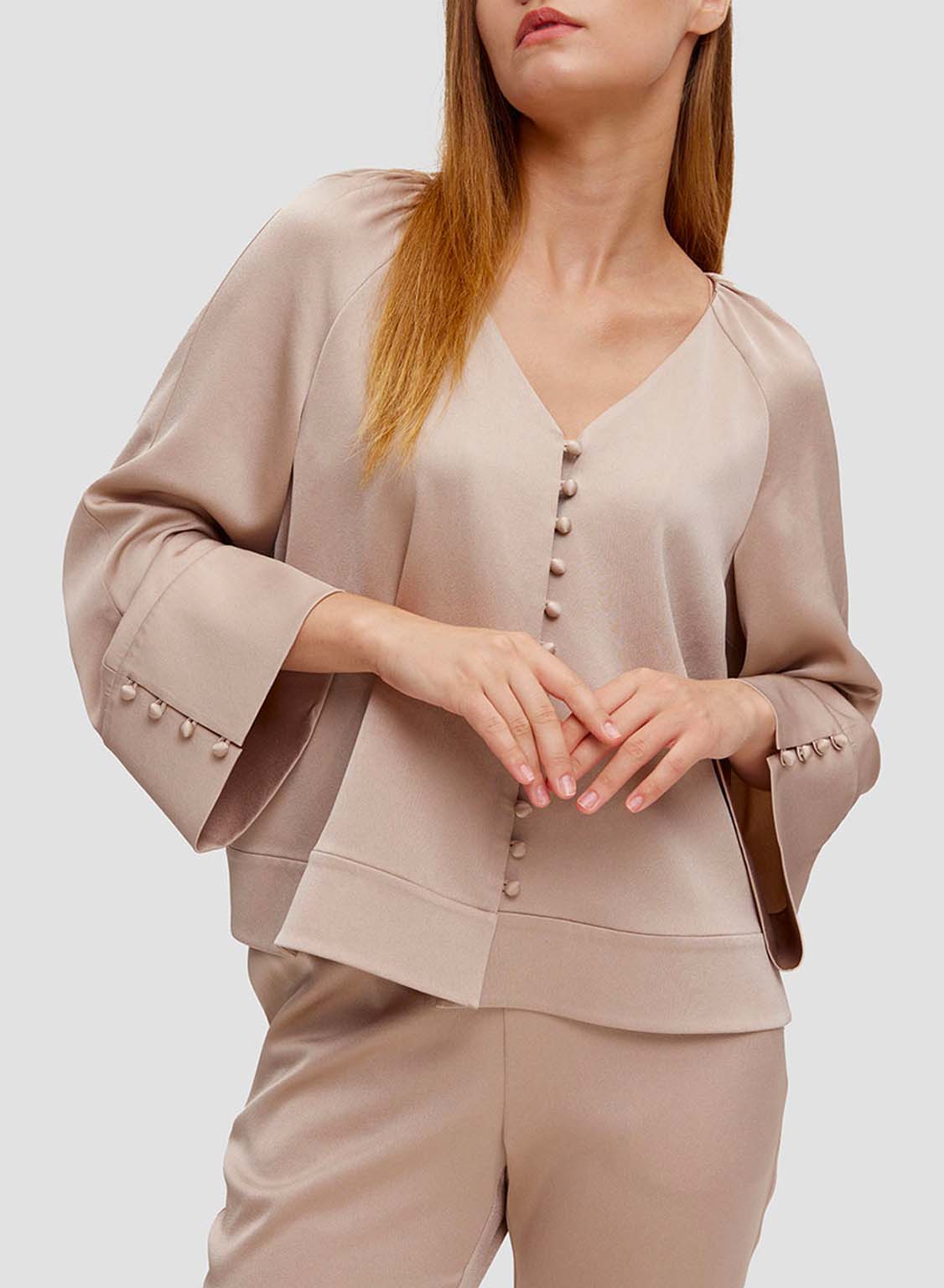 Buttoned Satin Blouse