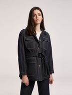 Cargo Belted Denim Jacket