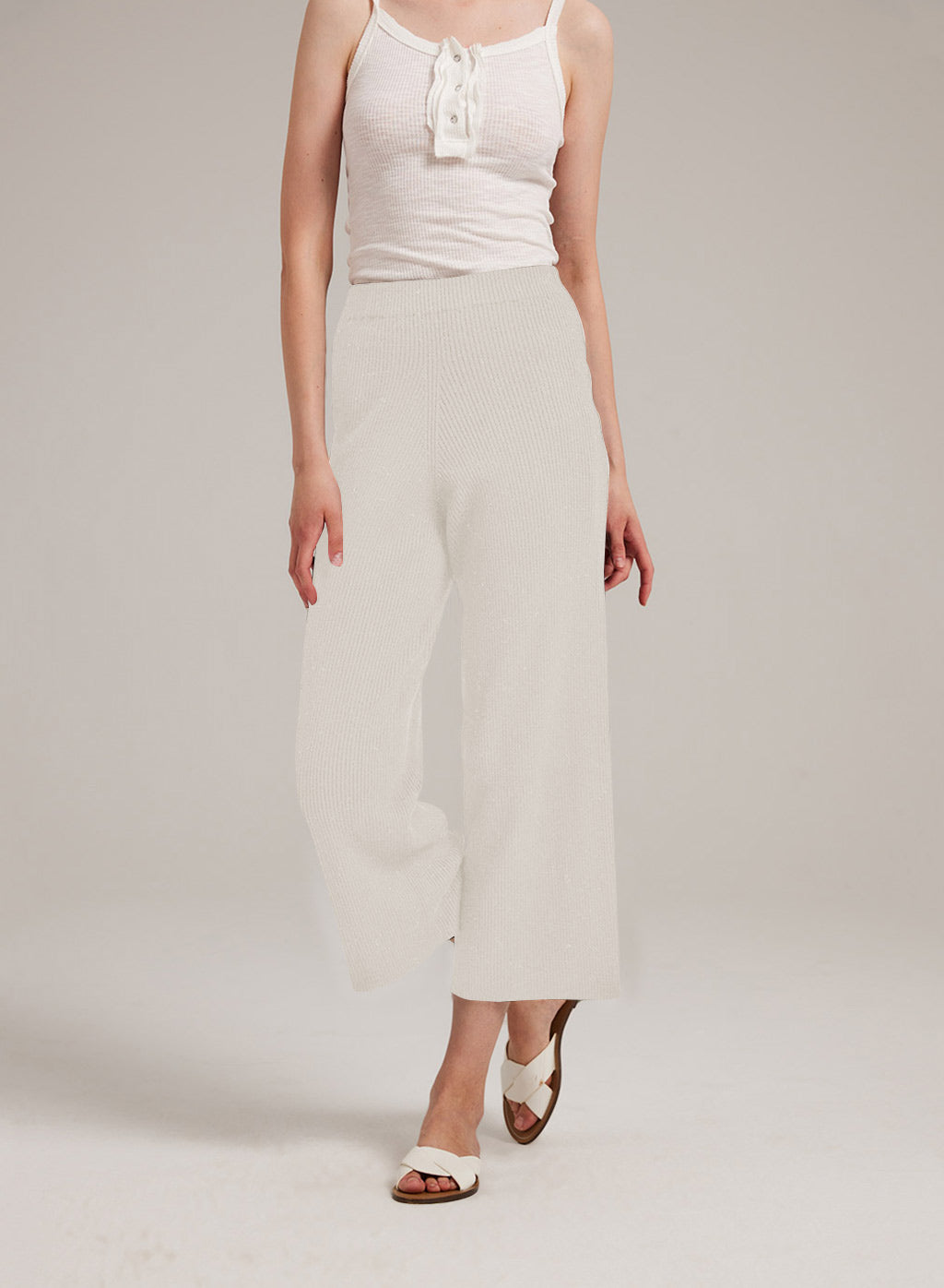 Cashmere Blend Wide-Leg Pants