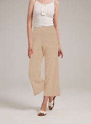 Cashmere Blend Wide-Leg Pants