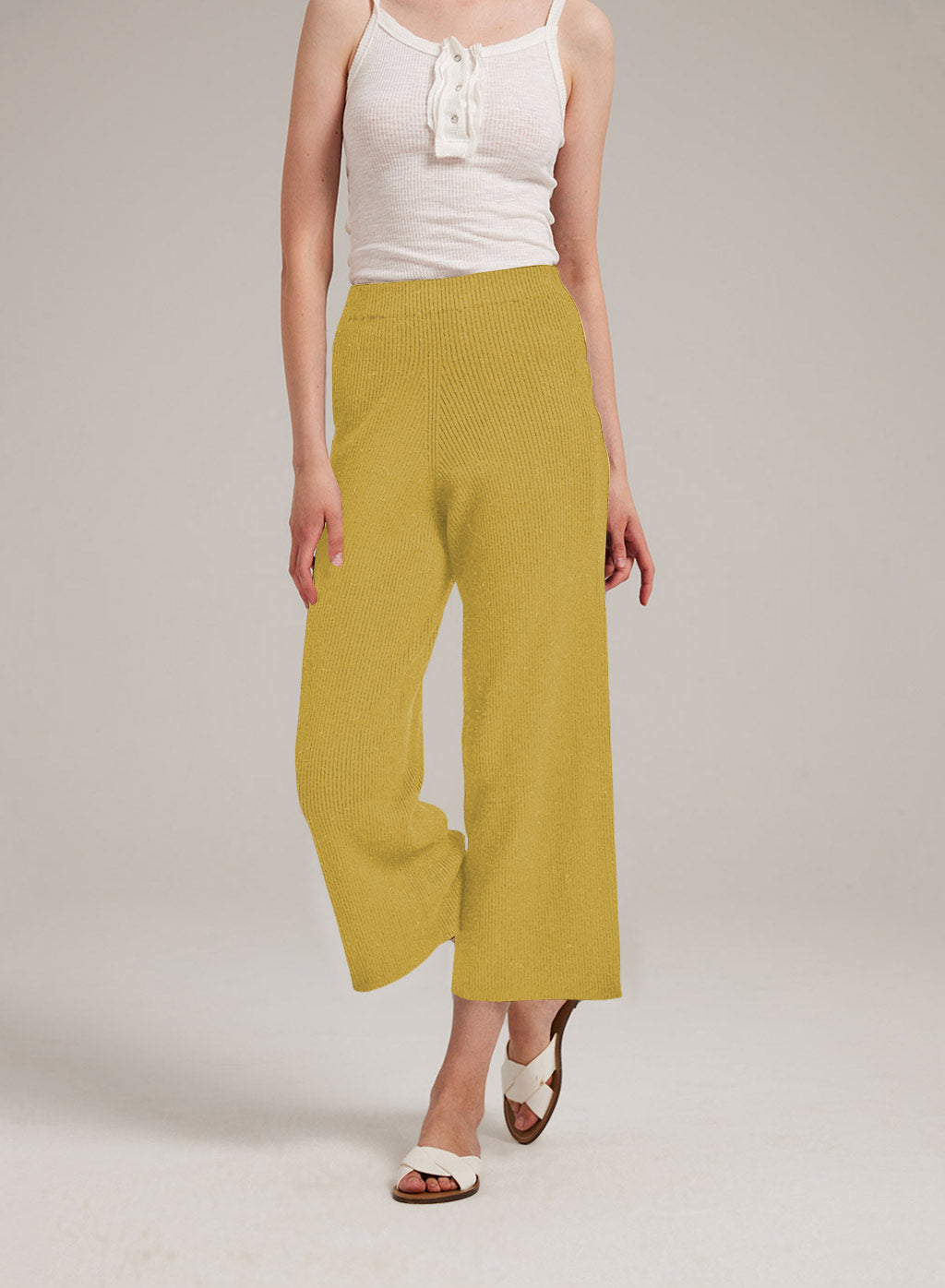 Cashmere Blend Wide-Leg Pants