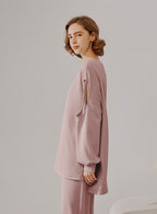 Cut Out Sleeve Sweatshirt