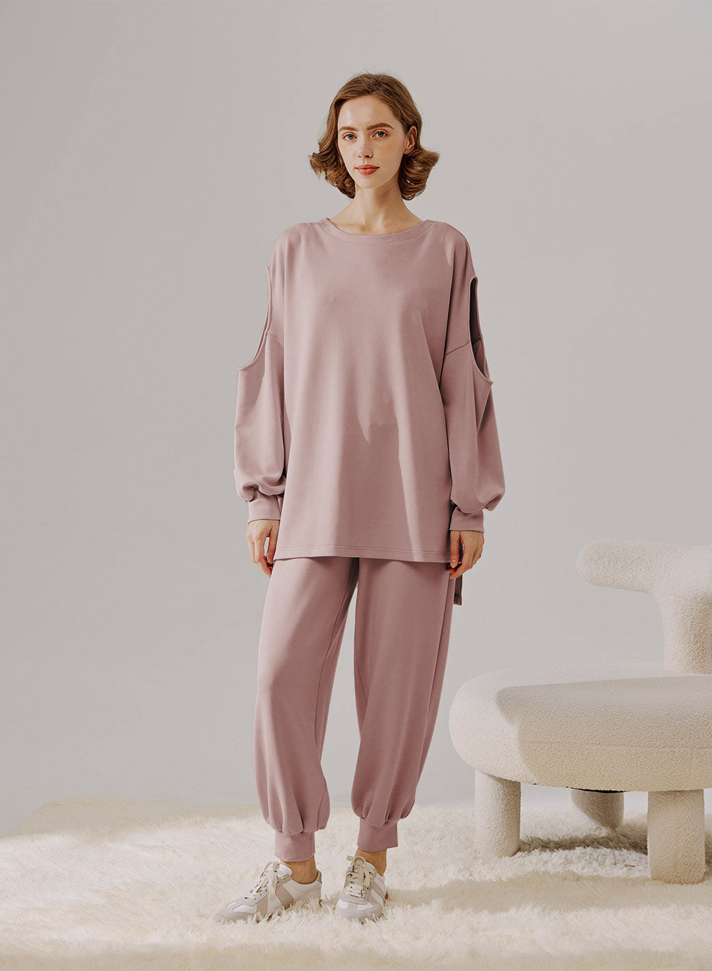 Cut Out Sleeve Sweatshirt