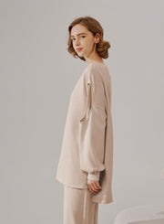 Cut Out Sleeve Sweatshirt